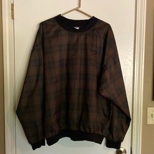 Roche men’s golf, windbreaker, size, extra large, green and brown plaid